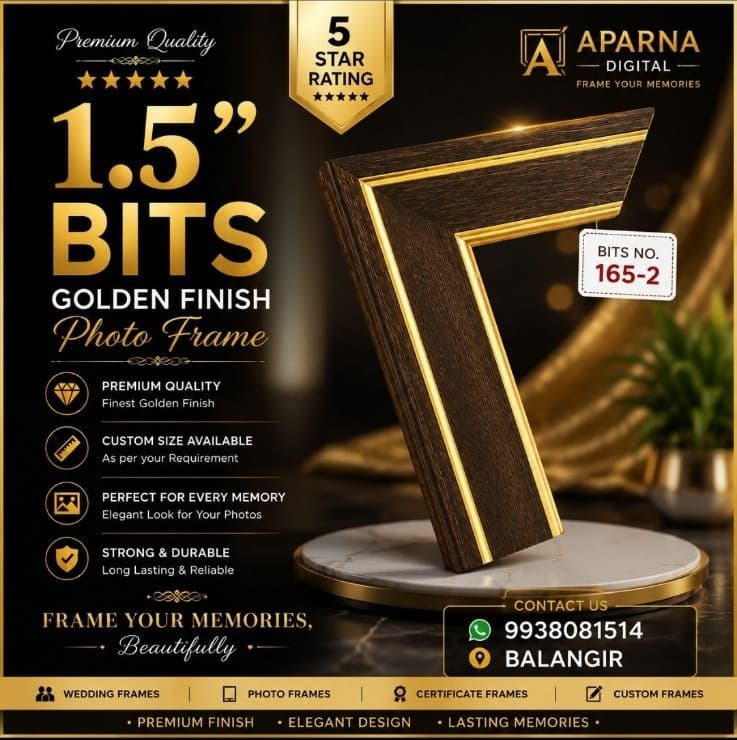 Golden Finish Photo Frame (165-2)